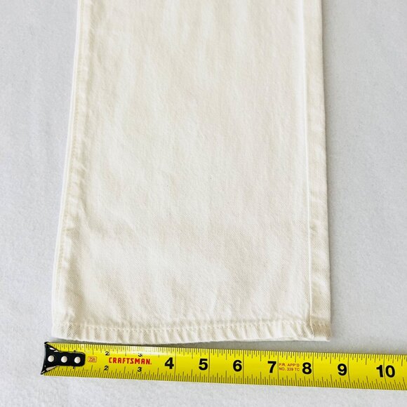 Loft Women's The Relaxed Straight Leg Cream Jeans 27/4 High Rise Cotton NWOT - Picture 13 of 13